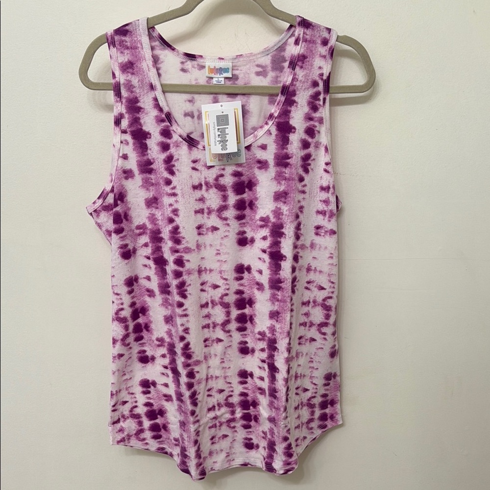 LuLaRoe Purple and White Tie-Dye Tank Top